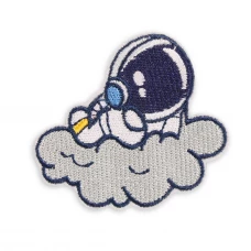 Sticker Aufkleber für Handy/Tablet/Computer 3D gestickt - Astronaut on cloud