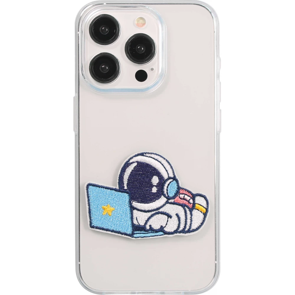 Sticker Aufkleber für Handy/Tablet/Computer 3D gestickt - Astronaut with laptop