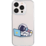 Sticker Aufkleber für Handy/Tablet/Computer 3D gestickt - Astronaut with laptop