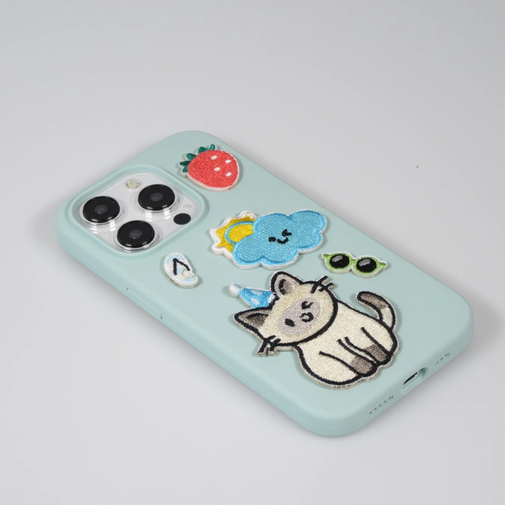 Autocollant sticker pour téléphone/tablette/ordinateur brodé en 3D - Blueberry Ice Cream Drink