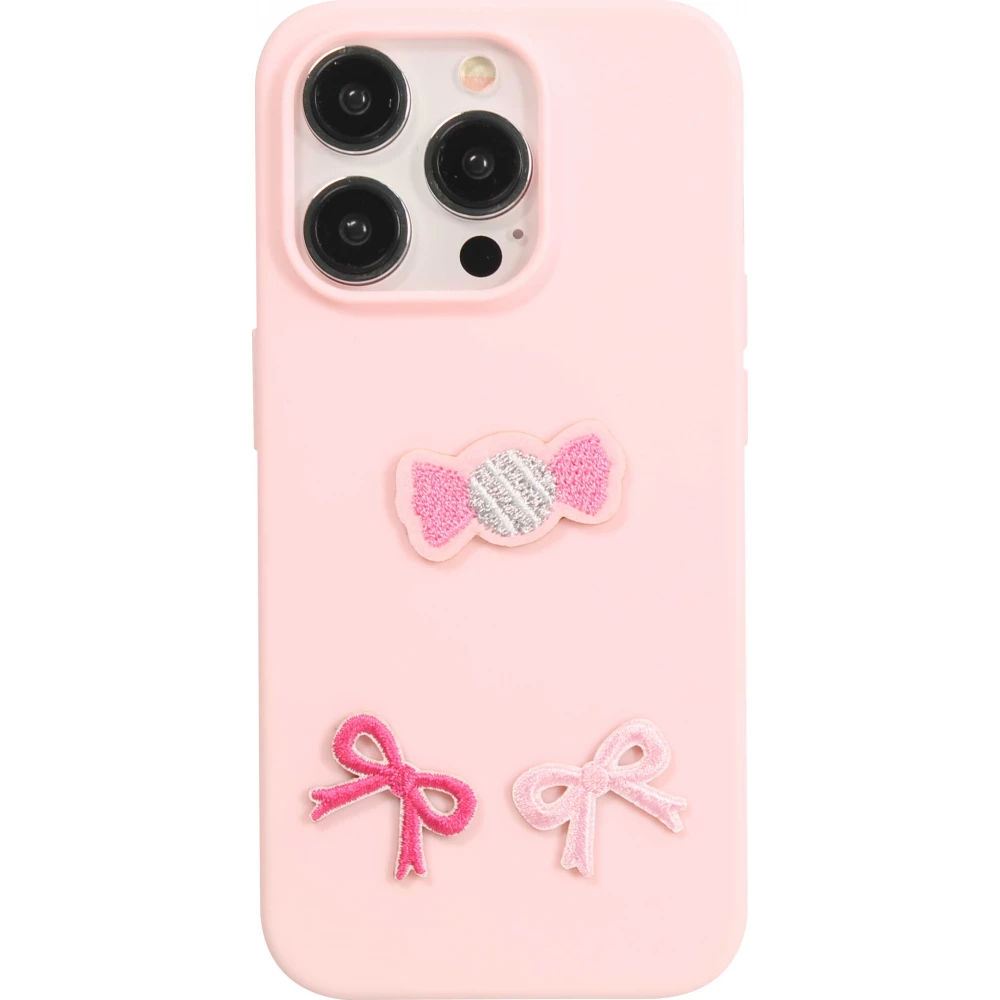 Autocollant sticker pour téléphone/tablette/ordinateur brodé en 3D - Boucle rose