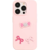 Autocollant sticker pour téléphone/tablette/ordinateur brodé en 3D - Boucle rose