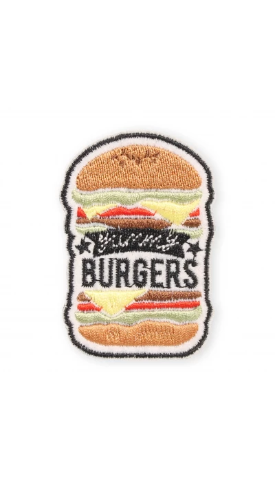 Autocollant sticker pour t&eacute;l&eacute;phone/tablette/ordinateur brod&eacute; en 3D - Burgers
