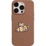 Autocollant sticker pour téléphone/tablette/ordinateur brodé en 3D - Cat with Croissant