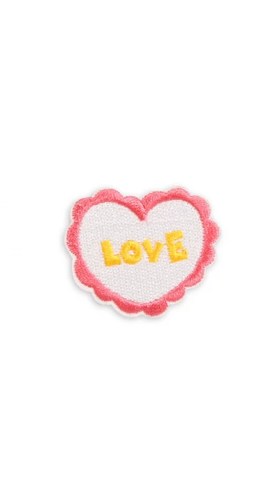 Autocollant sticker pour t&eacute;l&eacute;phone/tablette/ordinateur brod&eacute; en 3D - Coeur Love
