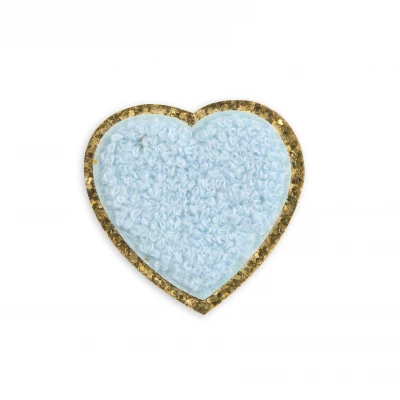 Autocollant sticker pour t&eacute;l&eacute;phone/tablette/ordinateur brod&eacute; en 3D - Coeur bleu