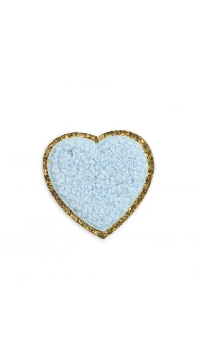 Autocollant sticker pour t&eacute;l&eacute;phone/tablette/ordinateur brod&eacute; en 3D - Coeur bleu