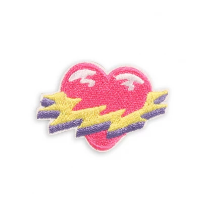 Sticker Aufkleber f&uuml;r Handy/Tablet/Computer 3D gestickt - Flashing heart