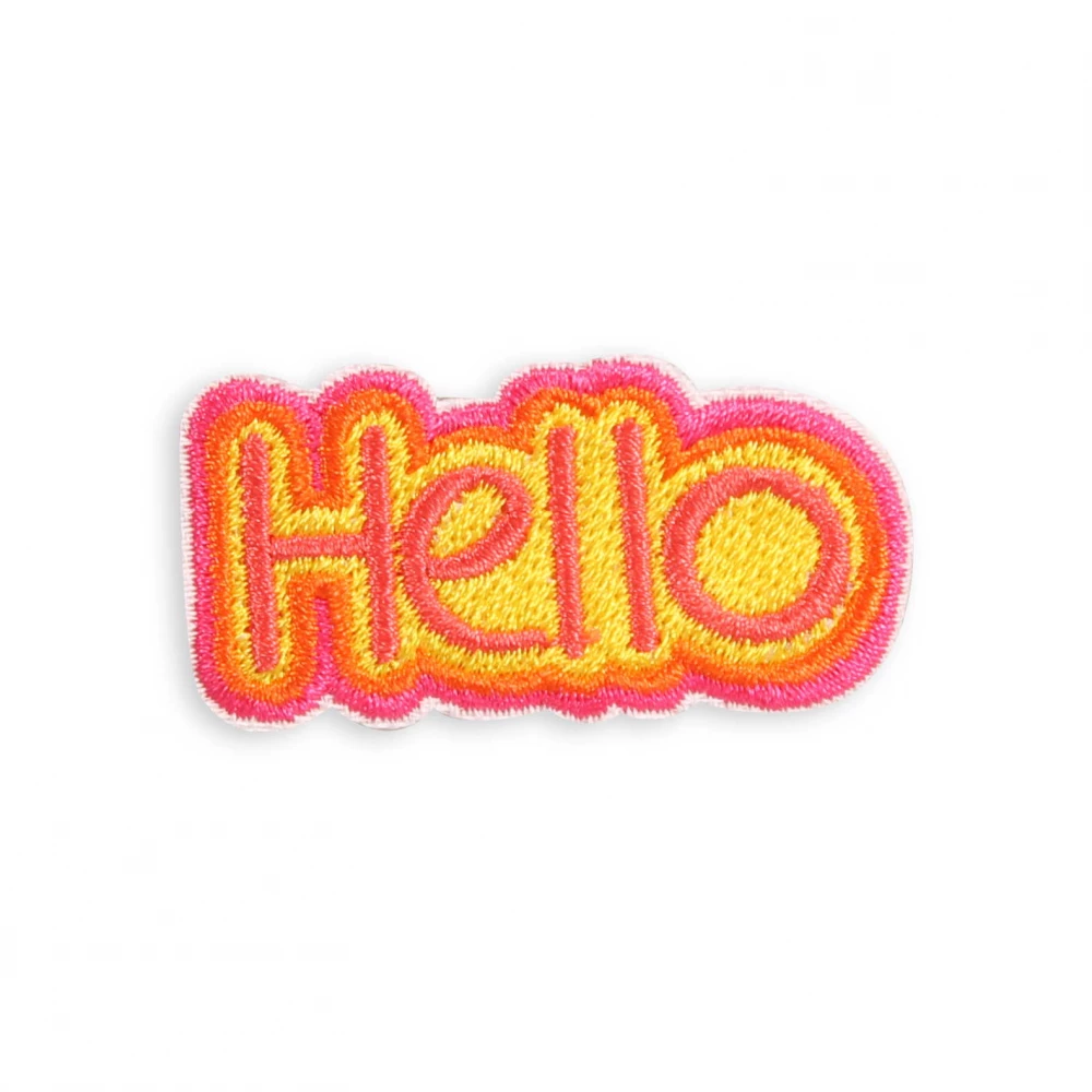 Sticker Aufkleber für Handy/Tablet/Computer 3D gestickt - HELLO gelb