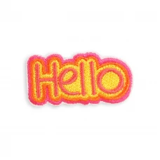 Sticker Aufkleber für Handy/Tablet/Computer 3D gestickt - HELLO gelb