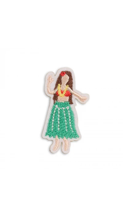 Autocollant sticker pour t&eacute;l&eacute;phone/tablette/ordinateur brod&eacute; en 3D - Hawaiian Dancer Girl