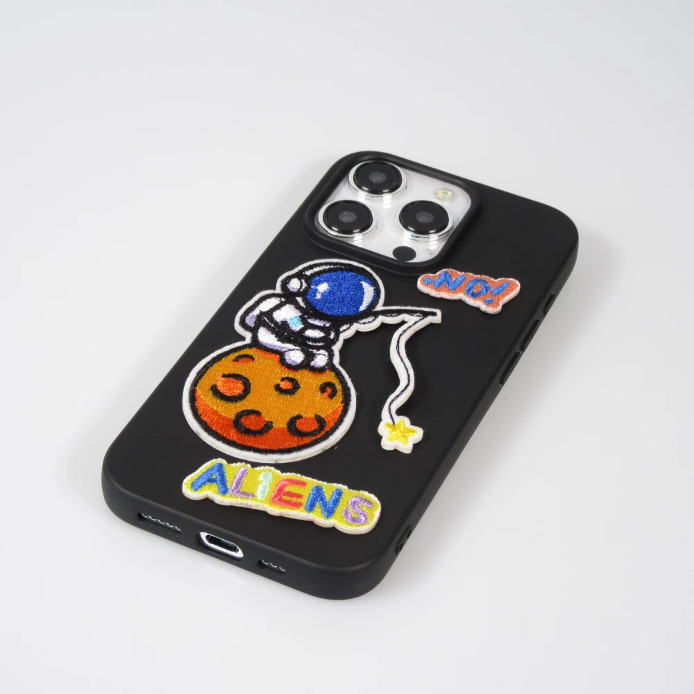 Autocollant sticker pour téléphone/tablette/ordinateur brodé en 3D - Heart rose