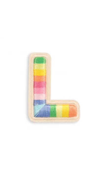 Autocollant sticker pour t&eacute;l&eacute;phone/tablette/ordinateur brod&eacute; en 3D - Lettre L