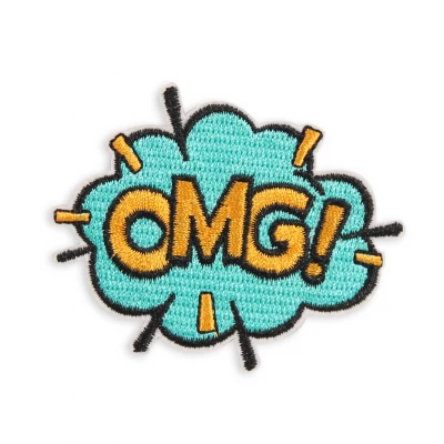 Autocollant sticker pour t&eacute;l&eacute;phone/tablette/ordinateur brod&eacute; en 3D - OMG!