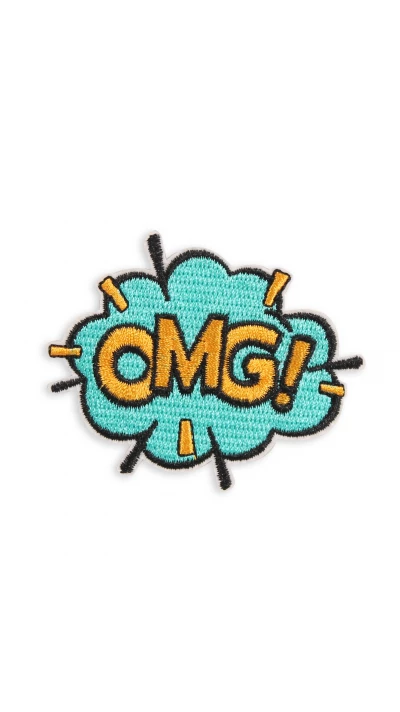 Autocollant sticker pour t&eacute;l&eacute;phone/tablette/ordinateur brod&eacute; en 3D - OMG!