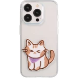 Autocollant sticker pour téléphone/tablette/ordinateur brodé en 3D - Petit chat mignion
