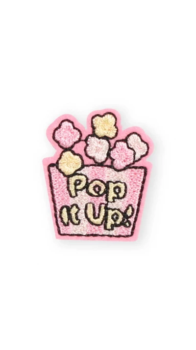 Autocollant sticker pour t&eacute;l&eacute;phone/tablette/ordinateur brod&eacute; en 3D - Pop corn