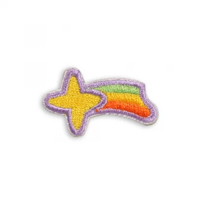 Autocollant sticker pour t&eacute;l&eacute;phone/tablette/ordinateur brod&eacute; en 3D - Rainbow Shooting Star