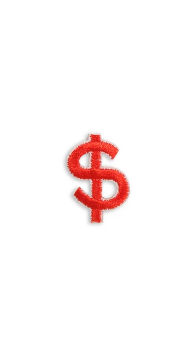 Autocollant sticker pour t&eacute;l&eacute;phone/tablette/ordinateur brod&eacute; en 3D - Red Dollar Sign