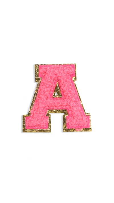 Autocollant sticker pour t&eacute;l&eacute;phone/tablette/ordinateur brod&eacute; en 3D rose foncé - Lettre A