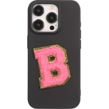 Sticker Aufkleber für Handy/Tablet/Computer 3D gestickt Dunkelrosa - Buchstabe B