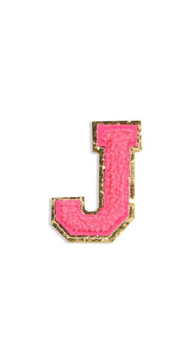 Autocollant sticker pour t&eacute;l&eacute;phone/tablette/ordinateur brod&eacute; en 3D rose foncé - Lettre J