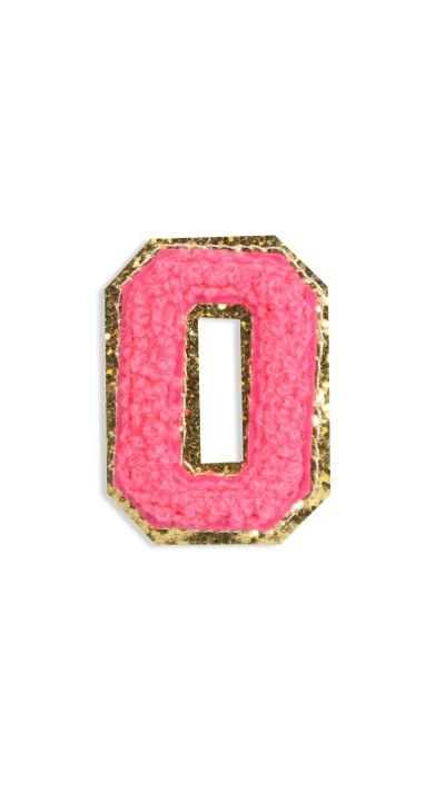 Autocollant sticker pour t&eacute;l&eacute;phone/tablette/ordinateur brod&eacute; en 3D rose foncé - Lettre O
