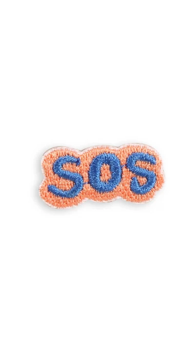Autocollant sticker pour t&eacute;l&eacute;phone/tablette/ordinateur brod&eacute; en 3D - SOS