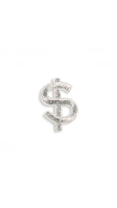 Autocollant sticker pour t&eacute;l&eacute;phone/tablette/ordinateur brod&eacute; en 3D - Silver Dollar sign