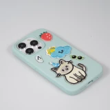 Autocollant sticker pour téléphone/tablette/ordinateur brodé en 3D - Sleeping Cat on Cloud