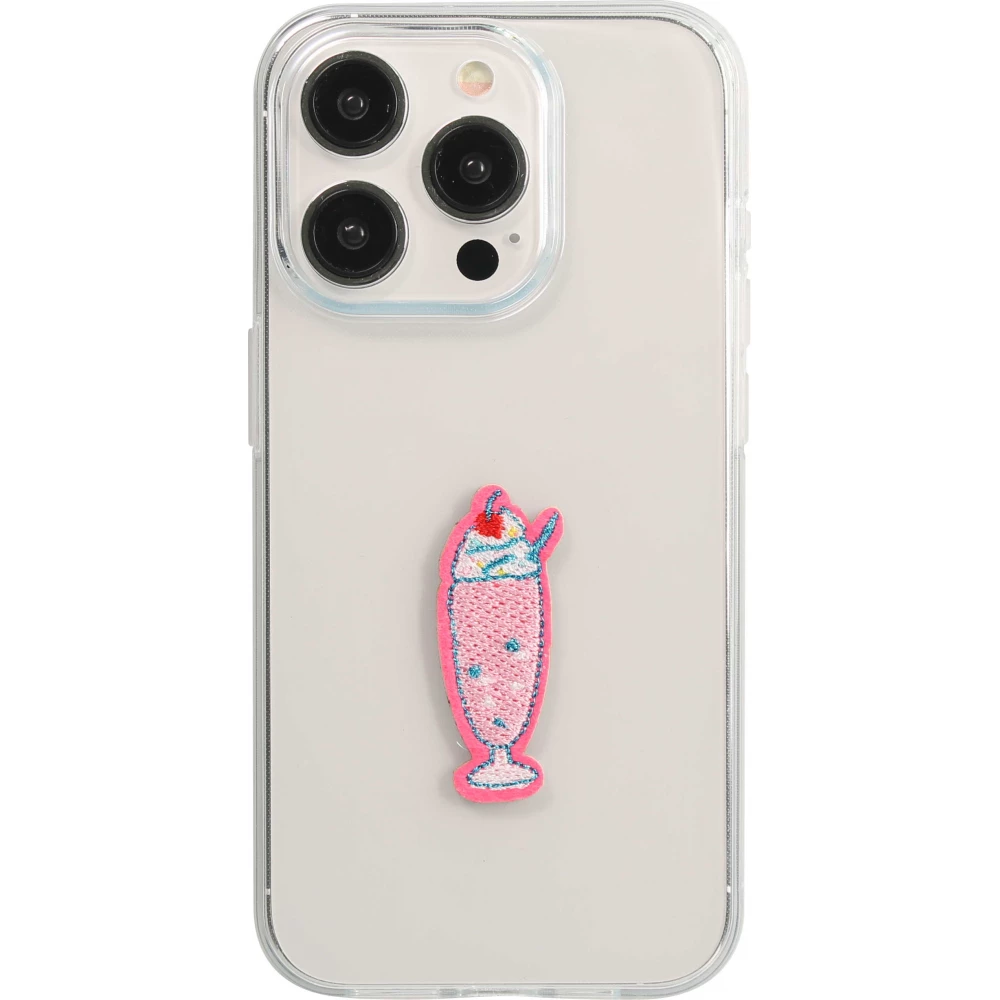 Sticker Aufkleber für Handy/Tablet/Computer 3D gestickt - Strawberry Ice Cream Drink