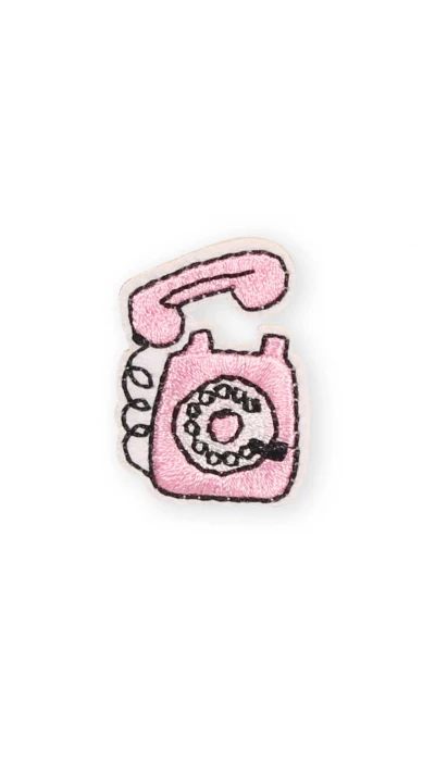 Autocollant sticker pour t&eacute;l&eacute;phone/tablette/ordinateur brod&eacute; en 3D - T&eacute;l&eacute;phone vintage