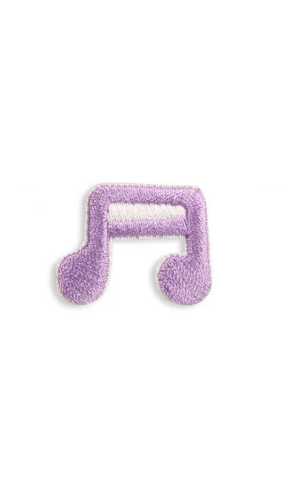 Autocollant sticker pour t&eacute;l&eacute;phone/tablette/ordinateur brod&eacute; en 3D - Violet music note
