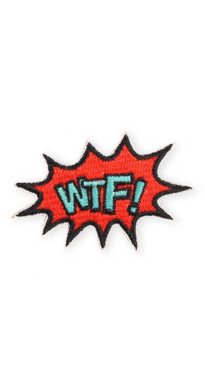 Autocollant sticker pour t&eacute;l&eacute;phone/tablette/ordinateur brod&eacute; en 3D - WTF