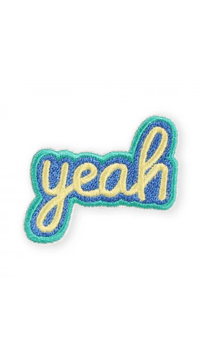 Autocollant sticker pour t&eacute;l&eacute;phone/tablette/ordinateur brod&eacute; en 3D - Yeah