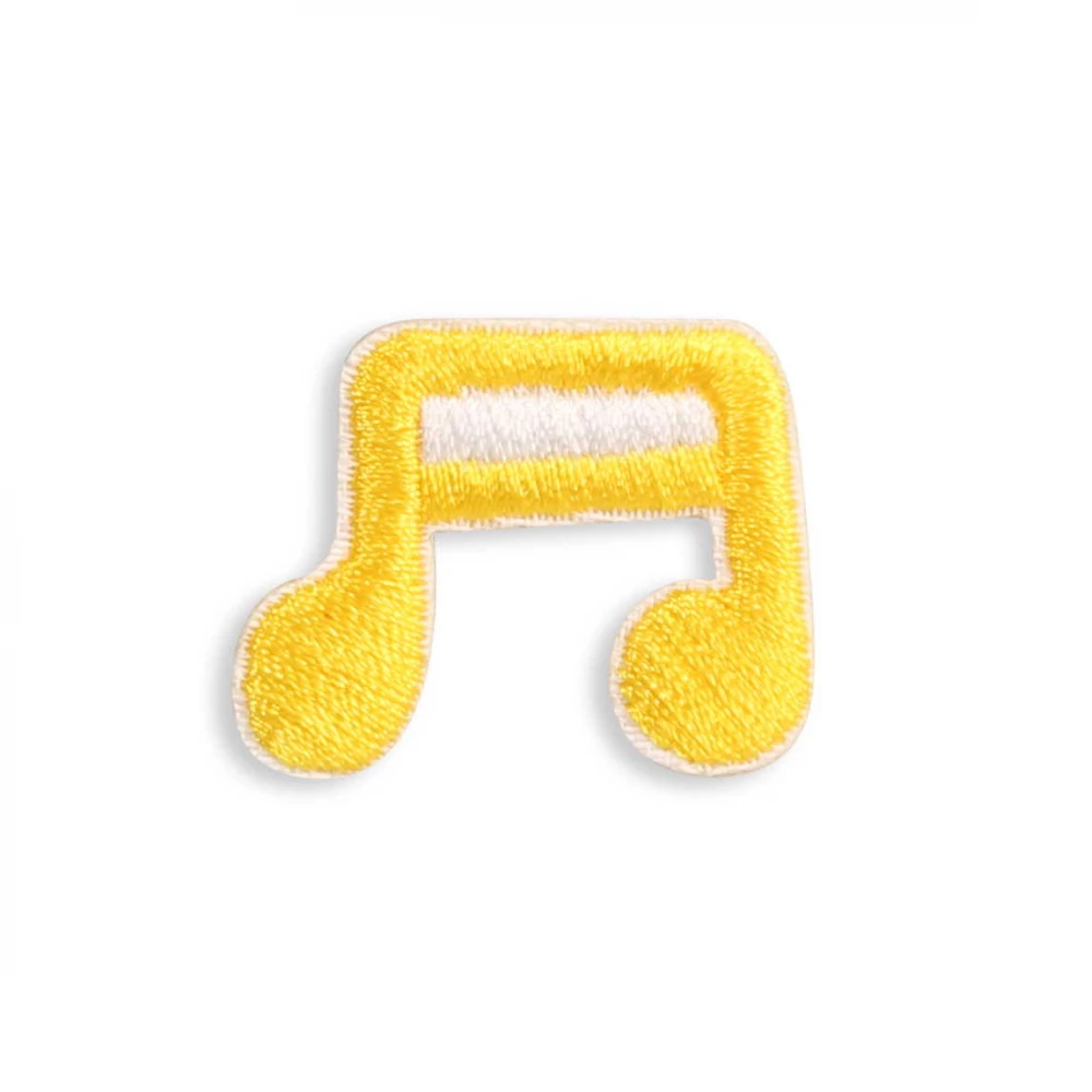 Autocollant sticker pour téléphone/tablette/ordinateur brodé en 3D - Yellow music note