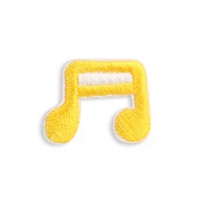Autocollant sticker pour téléphone/tablette/ordinateur brodé en 3D - Yellow music note