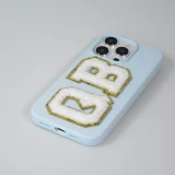 Sticker Aufkleber für Handy/Tablet/Computer 3D gestickt Weiss - Buchstabe C