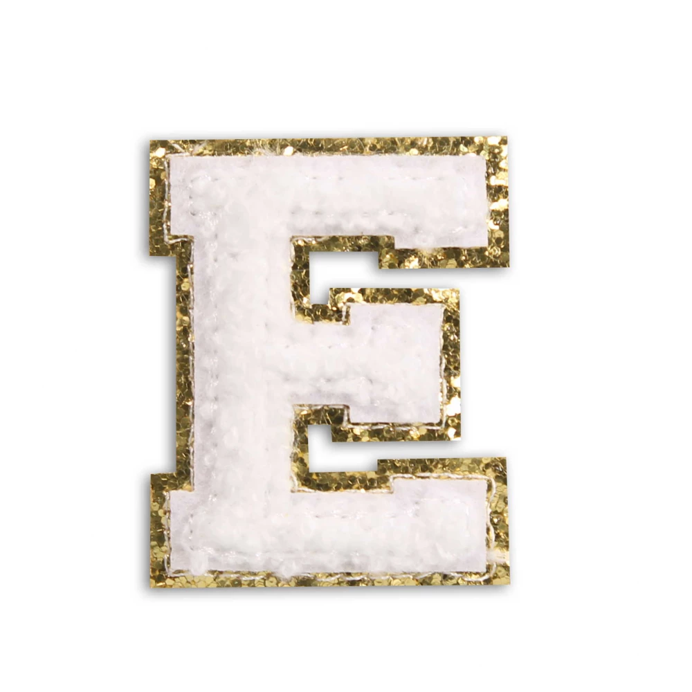 Sticker Aufkleber für Handy/Tablet/Computer 3D gestickt Weiss - Buchstabe E