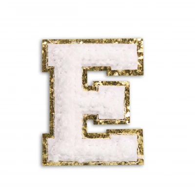 Sticker Aufkleber f&uuml;r Handy/Tablet/Computer 3D gestickt Weiss - Buchstabe E