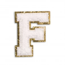Sticker Aufkleber für Handy/Tablet/Computer 3D gestickt Weiss - Buchstabe F