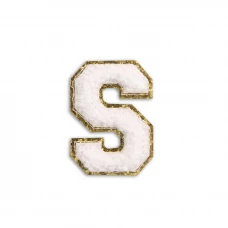 Autocollant sticker pour téléphone/tablette/ordinateur brodé en 3D blanc - Lettre S