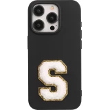Autocollant sticker pour téléphone/tablette/ordinateur brodé en 3D blanc - Lettre S