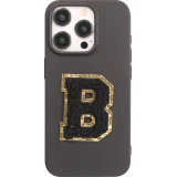 Sticker Aufkleber für Handy/Tablet/Computer 3D gestickt Schwarz - Buchstabe B