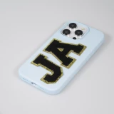 Sticker Aufkleber für Handy/Tablet/Computer 3D gestickt Schwarz - Buchstabe C