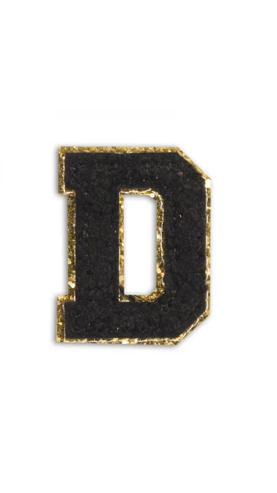 Autocollant sticker pour t&eacute;l&eacute;phone/tablette/ordinateur brod&eacute; en 3D noir - Lettre D