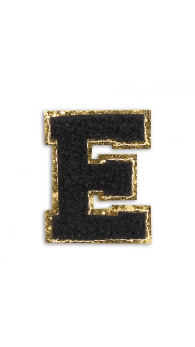 Sticker Aufkleber f&uuml;r Handy/Tablet/Computer 3D gestickt Schwarz - Buchstabe E