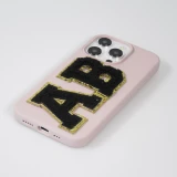 Autocollant sticker pour téléphone/tablette/ordinateur brodé en 3D noir - Lettre R