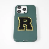 Autocollant sticker pour téléphone/tablette/ordinateur brodé en 3D noir - Lettre R