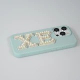 Sticker Aufkleber für Handy/Tablet/Computer 3D Pearls weiss - Buchstabe C